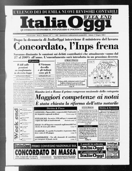 Italia oggi : quotidiano di economia finanza e politica